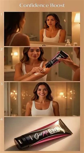 “Instant Results” Story Prompt “Close‑up of someone applying a small amount of lotion to their arm; quick cut to a warm, glowing finish; soft smile; product held confidently; text appears: ‘See the difference’.”