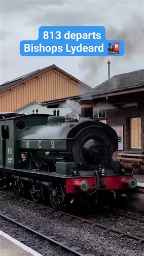 🚂 813 DEPARTS BISHOPS LYDEARD 🚂 813 departs Bishops Lydeard Station and begins the journey to Minehead on the West Somerset Railway. The visiting saddle tank locomotive was hauling a late afternoon service on the second day of the railway's Autumn Steam Weekend. 813 was built by Hudswell Clarke in Leeds and completed in 1901. It was built for the Port Talbot Railway for shunting and hauling coal trains to mainline junctions for onward movement. After Great Western Railway took over the Port Ta