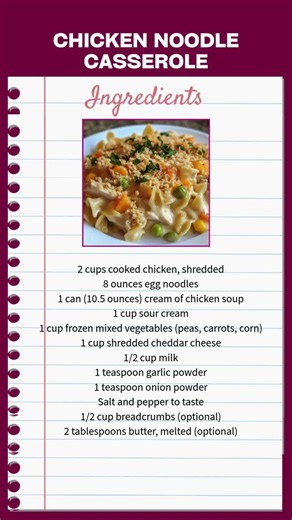 Chicken Noodle Casserole