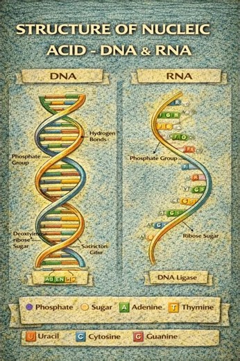 Structure of nucleic acid DNA & RNA || complete 💯✅ theory notes in hindi english mix language 👍