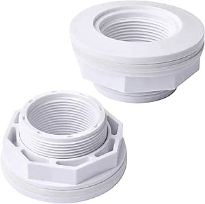 SP1023 1-1/2-Inch FIP Inlet Return Fitting with Locknut and Gasket, Replacement for Hayward Above Ground or Inground Pool Inlet Return Wall Fitting, Fiberglass Pools/Spas Replacement parts - 2 Pack