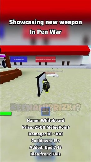 Showcasing New Weapon in Pen War | #roblox #gg #newweapons