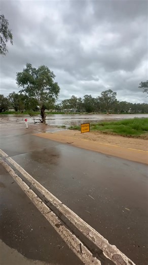 The Todd river is flowing again after 41 mm of rainfall in the river system’s catchment north of Alice Springs. 📹 Emma Haskin | ABC Alice Springs