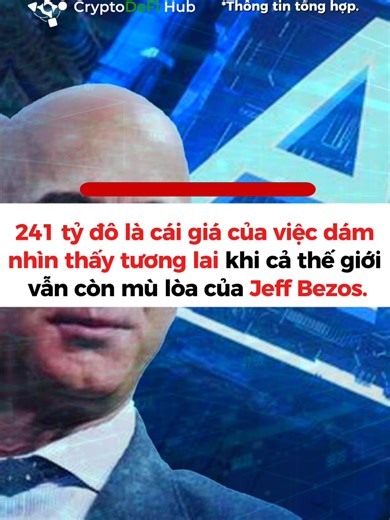 241 tỷ đô không phải là con số để các bạn trầm trồ, đó là cái giá của việc dám nhìn thấy tương lai khi cả thế giới vẫn còn đang mù lòa. #JeffBezos #Amazon #BlueOrigin #defi #CryptoDefiHub #Blockchain #KienThucCrypto #Crypto #web3