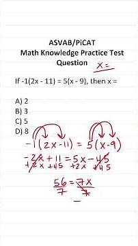 Solving Equations: ASVAB/PiCAT Math Knowledge Practice Test Question #acetheasvab with #grammarhero