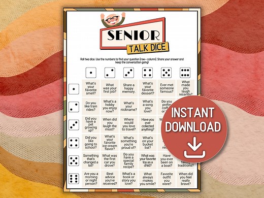 Games for Senior Citizens, Dice Seniors Party Games for Senior Groups Activities for Elderly Icebreaker Games Senior Birthday Christmas Game - Etsy