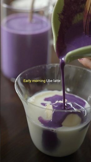 How to Make Ube Latte 💜 Healthy Purple Yam Recipe #shorts #ubelatte