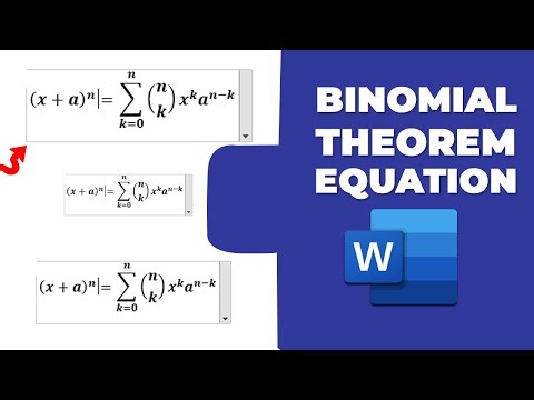 How to insert binomial theorem equation in word