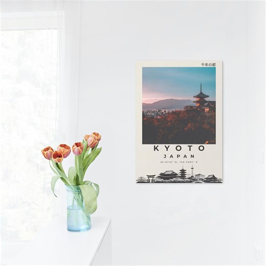 Buy Kyoto Skyline Printable Wall Art, Modern Japanese Cityscape Poster, Digital Download Online in India - Etsy