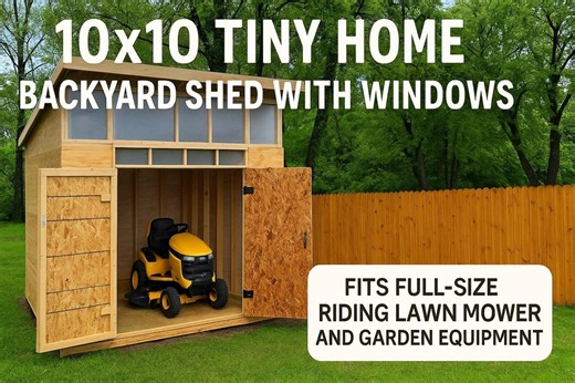 10x10 Backyard Shed Plan: DIY Storage With Double Doors (digital Download) - Etsy