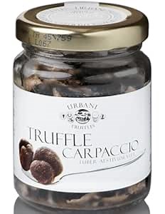 Urbani Truffles Shaved Summer Black Truffle Carpaccio 2.6 oz – Italian Gourmet Sliced Truffle Seasoning for Pasta, Risotto, Meats & Sauces, All-Natural Gift Ingredient