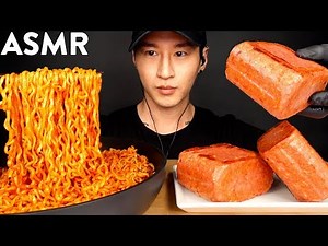 ASMR SPICY FIRE NOODLES & SPAM MUKBANG (No Talking) EATING SOUNDS | Zach Choi ASMR