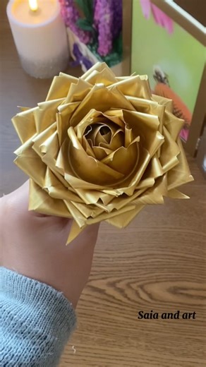 How to make rose from paper | flower making with paper | paper rose making #shorts #viral #art