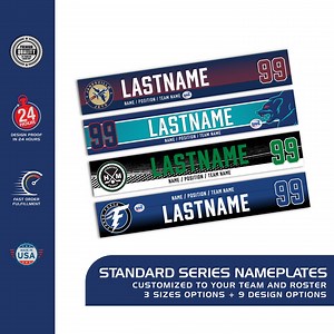 Custom Locker Room Nameplate 8 Design Options Fully Customized With Logo - 3 Sizes - Standard or Magnetic, Personalized to Players, College - Etsy