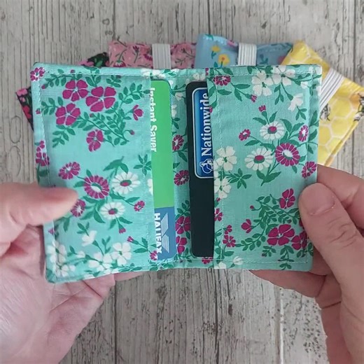 Fabric Card Holder Wallet: Slim Pocket Wallet - Handmade From Different Fabrics - Etsy