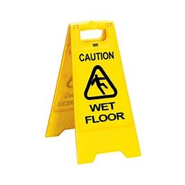 Folding Caution Cleaning in Progress Wet Floor Yellow Sign