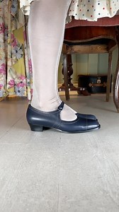 8.6K views · 257 reactions | Here is a short video of Ruby in all four beautiful classic available colors: Navy, ox blood red, cream, and black. This style is a 1920s-style flat Mary Jane shoe with a squared-toe cap, ankle strap closed with a button, and stitching pattern for decoration. At that time, this kind of shoe was often worn by girls and teenagers for everyday use. #memery #memeryshoes #1920sshoes #1920s | memery | Facebook