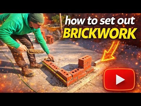 HOW I SET OUT THE BRICKWORK FOR A OUTSIDE OFFICE #bricklaying #construction #build