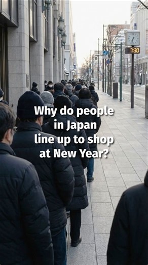 Why do people in Japan line up to shop at New Year?#shorts