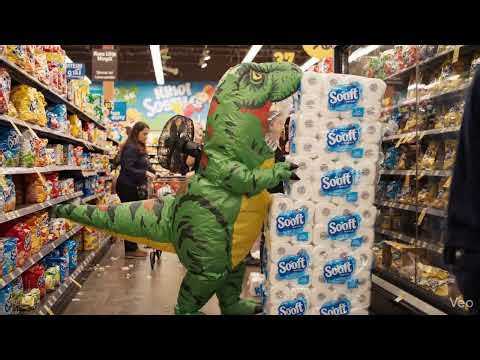 DINOSAUR VS. GROCERY STORE! 🦖🛒 | Epic Inflatable Fail & Slapstick Comedy