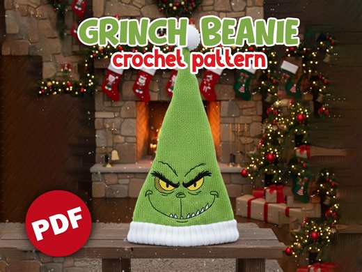 Grinch Crochet Hat Pattern, Christmas Beanie Pattern for Newborn to Adult, DIY Holiday Gift,pdf Digital Download - Etsy