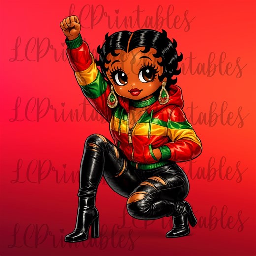 Black Betty Boop Afro PNG, Juneteenth PNG Digital Design - Etsy