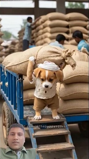 The dog works as a daily wage laborer and brings money to the owner #dog #cartoon #comedy