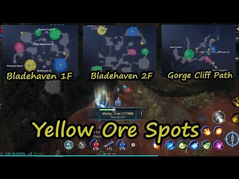MIR4 | Yellow Ore Spots I Bladehaven 1F - Bladehaven 2F - Gorge Cliff Path