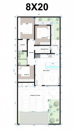 Planta Baixa de Casa 8x20: Projetos e Ideias Criativas