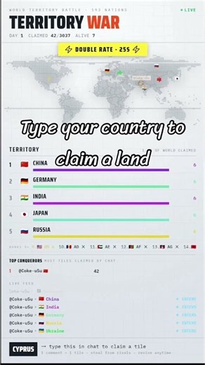 Type your country to claim the world 🌍 #countries #livestream #interactive #flags #countryballs