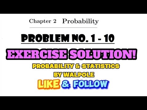 Exercise Problems 1-10 Chapter No.2 | Probability & Statistics for Engineers & Scientists by Walpole