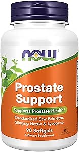 NOW Foods Supplements, Prostate Support, Prostate Support, with Standardized Saw Palmetto, Stinging Nettle & Lycopene, 90 Softgels