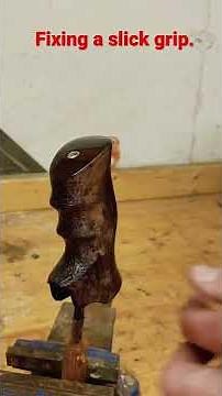 DIY stipple wooden gun grips.