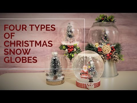 Four DIY Christmas Snow Globes from Dollar Tree Items