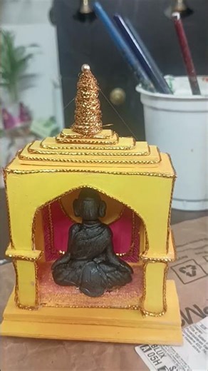 Small Buddha temple with soap paper box... Best reuse ideas which we through as wastes