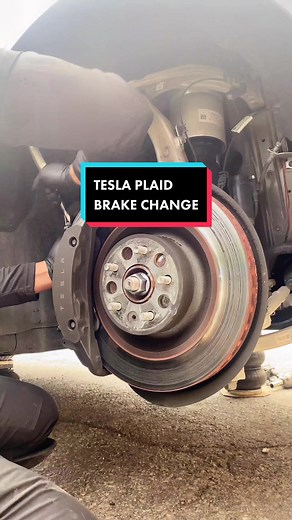 Tesla Plaid Brake Change #teslaplaid #teslamodel3 #brakeservice #brakechange #brakepads #brakepadschange #fyp