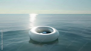 a floating inflatable logo a creative way to advertise on bodies of water such as lakes or beaches. .