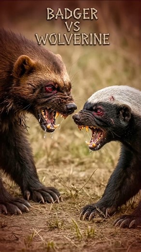 Honey Badger vs Wolverine 😱 Who Wins This Deadly Fight? | Real Animal Battle #shorts