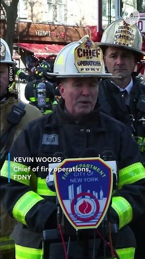 Large blaze engulfs top floor of Manhattan apartment, injures three #Shorts