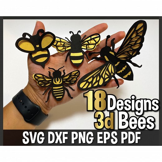 Bee Svg, 3d Bee Svg, Layered Bee Svg, Bee Svg Template for Paper Cutting for Cricut and Silhouette Studio. - Etsy