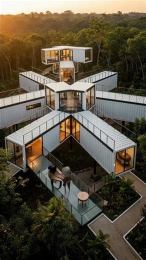 Inside Luxury Jungle Container Mansion Glass Corridor Dream Home Tour Modern Container House 2026