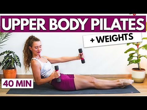 40 MIN UPPER BODY PILATES | Arms & Abs Workout With Weights