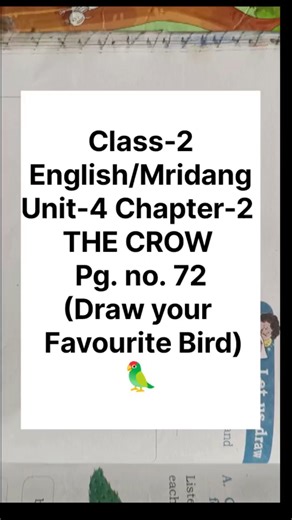 The Crow / My Favourite Bird /Class-2 English NCERT Mridang Unit-4 Chapter-3 #thecrow