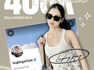 从推特上的 1 万名粉丝到 40 万名粉丝，Lingling 确实取得了长足的进步🫠（2024年4月22日）（2025年8月7日）
