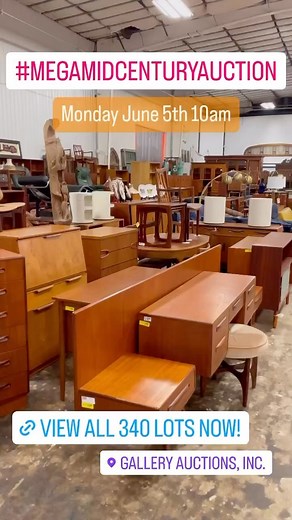 12 reactions | #megamidcenturyauction - Monday June 5th at 10am @galleryauctionsinc | Gallery Auctions, Inc. | Facebook