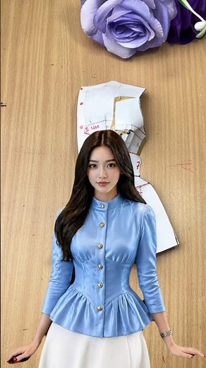 This blue peplum blouse 💙✂️ #patternmaking #sewing #fashion #draping #blouse