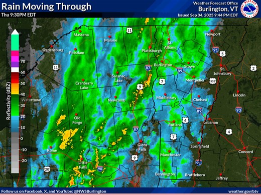 5.8K views · 49 reactions | Much needed rain is sliding east across the region. Rain will continue to stream north-northeast overnight. We haven't seen thunder in awhile, so we're not expecting additional lightning activity for the rest of the day. | US National Weather Service Burlington VT | Facebook