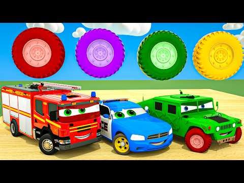 Simple Song-Baby Shark + Wheel on the Fire Truck | Magic balls and study color | Baby Nursery Rhymes