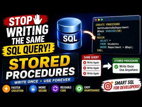 🚀 SQL Stored Procedures Explained | Stop Writing the Same Query Again!