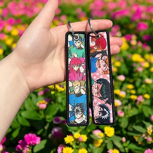 Anime Embroidered Keychain - Double Sided Jet Tag - Etsy